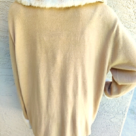 Faux furcollared and cuffs swing sweater - Picture 13 of 15